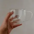 Dvojstenný pohár s uškom HeartGlow 250 ml