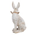 Béžový sediaci králik s mašľou Rabbit Bow 