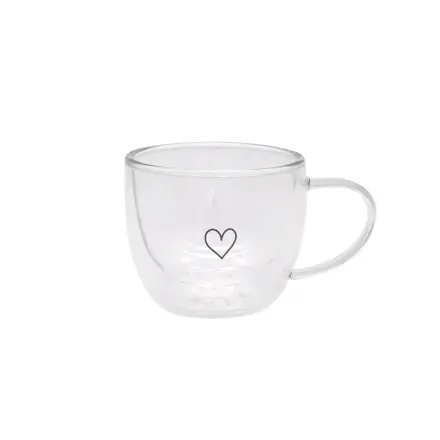 Dvojstenný pohár s uškom HeartGlow 250 ml
